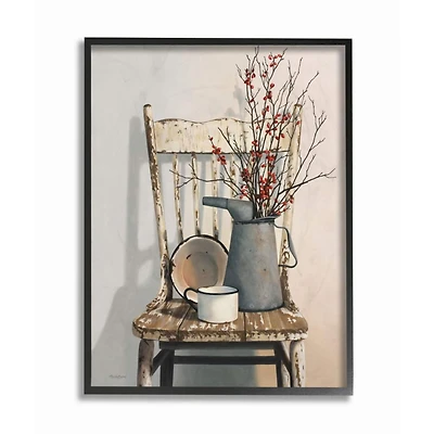 Stupell Industries Vintage Rustic Things Still Life Wall Art in Black Frame
