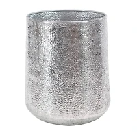 Set of 3 Silver Aluminum Glam Planter, 12", 16", 20"