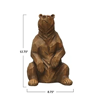 Hello Honey® 12.75" Wood Finish Sitting Bear