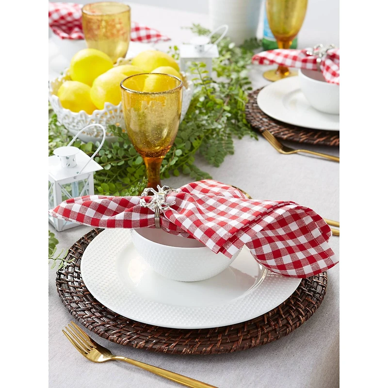 DII® Tango Red Gingham Check Cloth Dinner Napkins, 6ct.