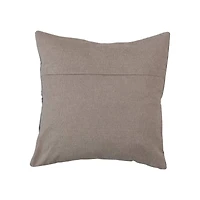 Hello Honey® Gray & Natural White Square Cotton Tufted Velvet Pillow with Snowflake & Chambray Back