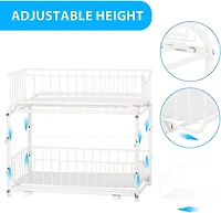 NEX™ White 2-Tier Under Sink Storage Sliding Basket Organizer Drawer