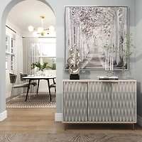 8" Silver Stainless Steel Overlapping Oval Geometric Candelabra