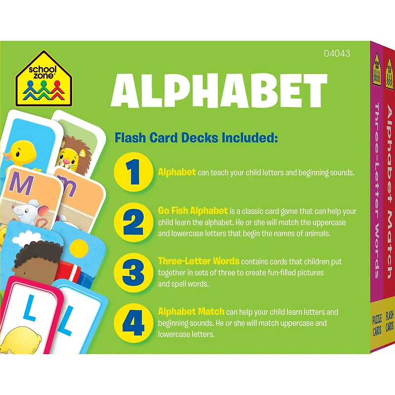 School Zone® Alphabet Flash Card, 4 Pack
