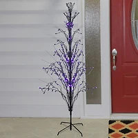 9ft. Purple LED Lighted Halloween Cascade Twig Tree 