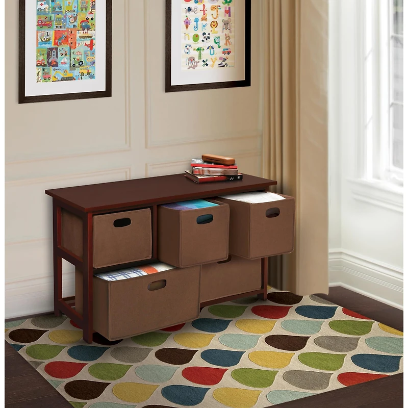 Badger Basket Cherry Five Fabric Basket Storage Unit