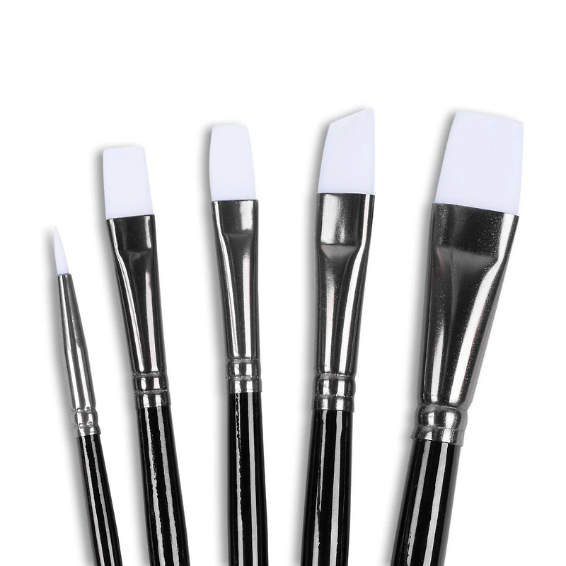 Angelus® White Synthetic Acrylic 5 Piece Brush Set