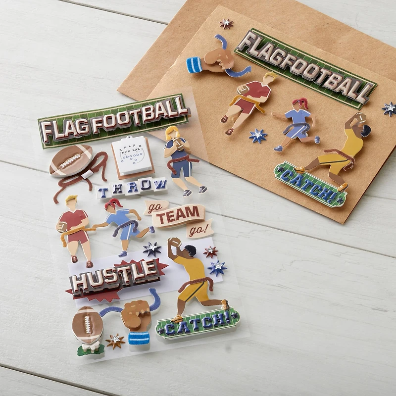 Flag Football Dimensional Stickers by Recollections™