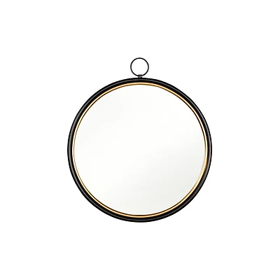 Hello Honey® Black & Gold Framed Round Accent Mirror