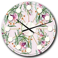 Designart Floral Botanical Retro X Mid-Century Modern Wall Clock