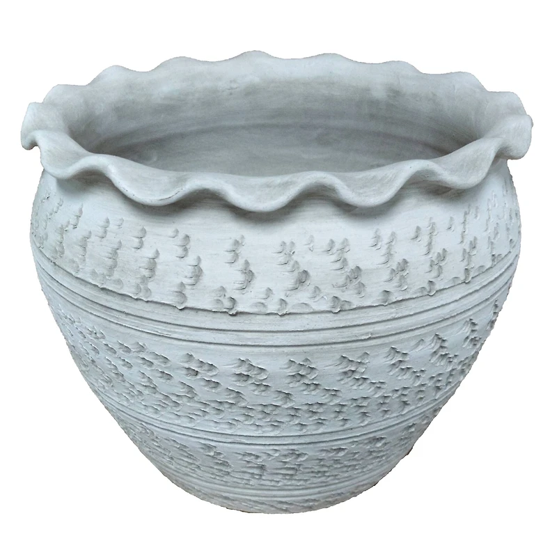 10" White Etched Ceramic Pot by Ashland®