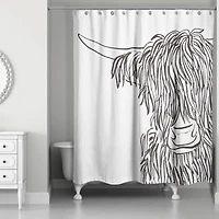 Wash-Up Cow Sketch 71" x 74" Shower Curtain