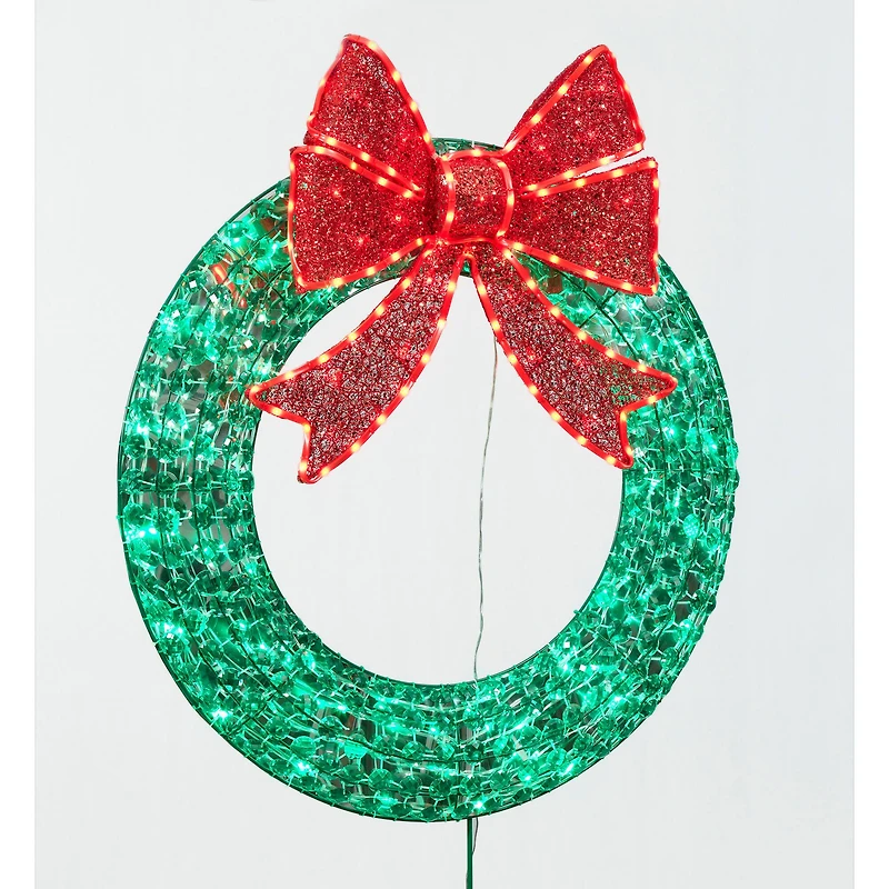 3ft. Random Twinkle LED Diamond Beads Wreath Sculpture
