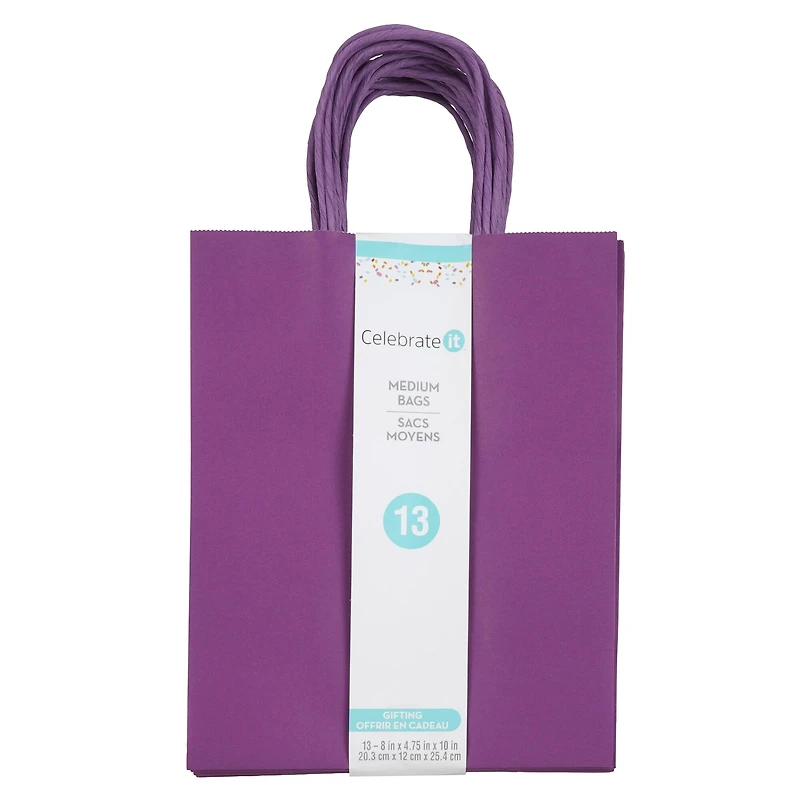 Medium Purple Gift Bags by Celebrate It™, 13ct.
