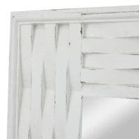 White MDF Contemporary Wall Mirror, 41" x 32" x 2"