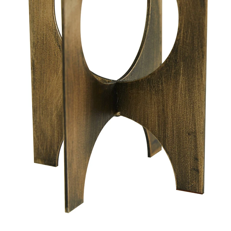 Gold Metal Contemporary Candle Holder Set