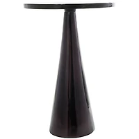 24" Black Aluminum Geometric Cone Accent Table