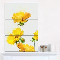 Designart - Beautiful Yellow Flowers on White