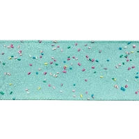 3.5" x 15ft. Turquoise Sugar Sprinkles Wired Ribbon by Celebrate It®