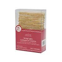 27ct. Warm White LED Gold Bead String Lights on Silver Wire by Ashland®