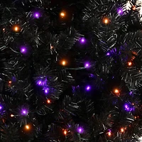 6ft. Pre-Lit Black Moon Shape Halloween Tree