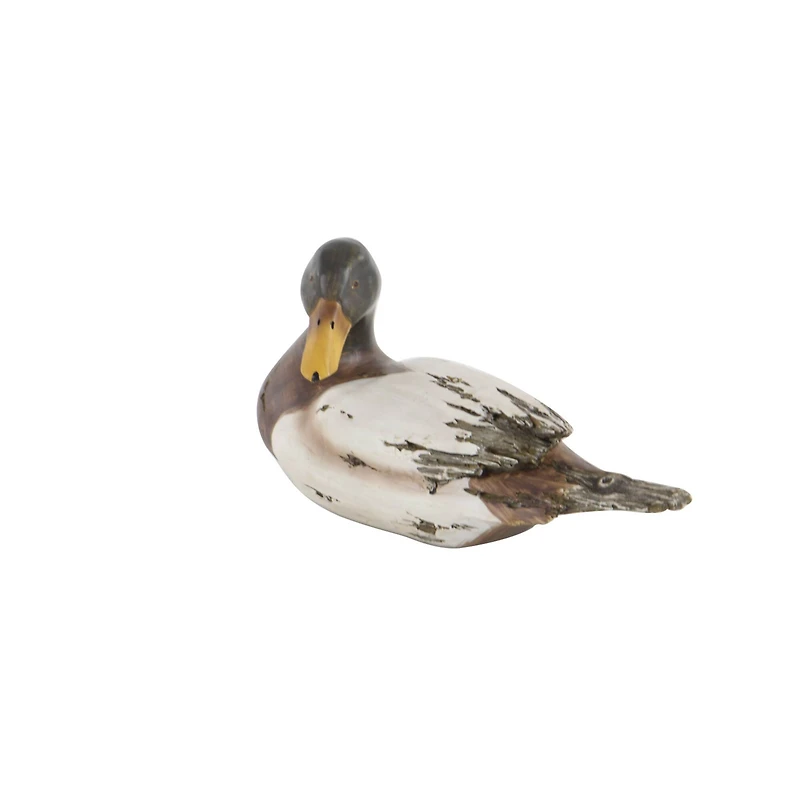 Beige Rustic Polystone Duck Sculpture Set