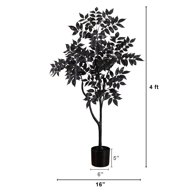 4ft. Artificial Halloween Black Sumac Tree