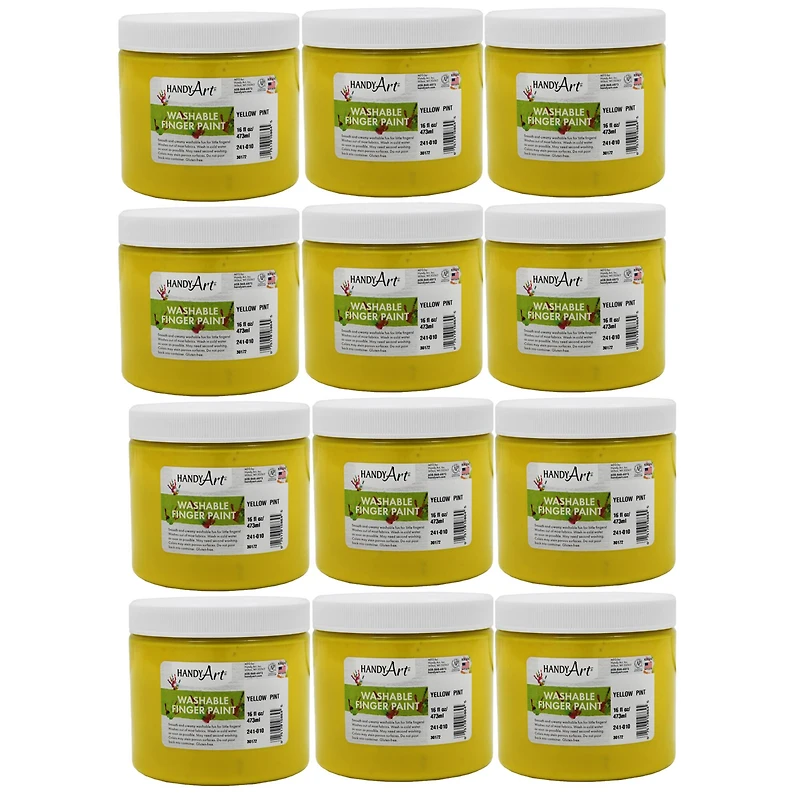 6 Packs: 12 ct. (72 total) Handy Art® Washable Finger Paint