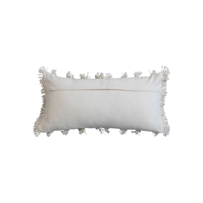Hello Honey® 24" x 12" Cream Hand-Embroidered Moroccan Wedding Blanket-Style Lumbar Pillow