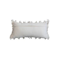 Hello Honey® 24" x 12" Cream Hand-Embroidered Moroccan Wedding Blanket-Style Lumbar Pillow