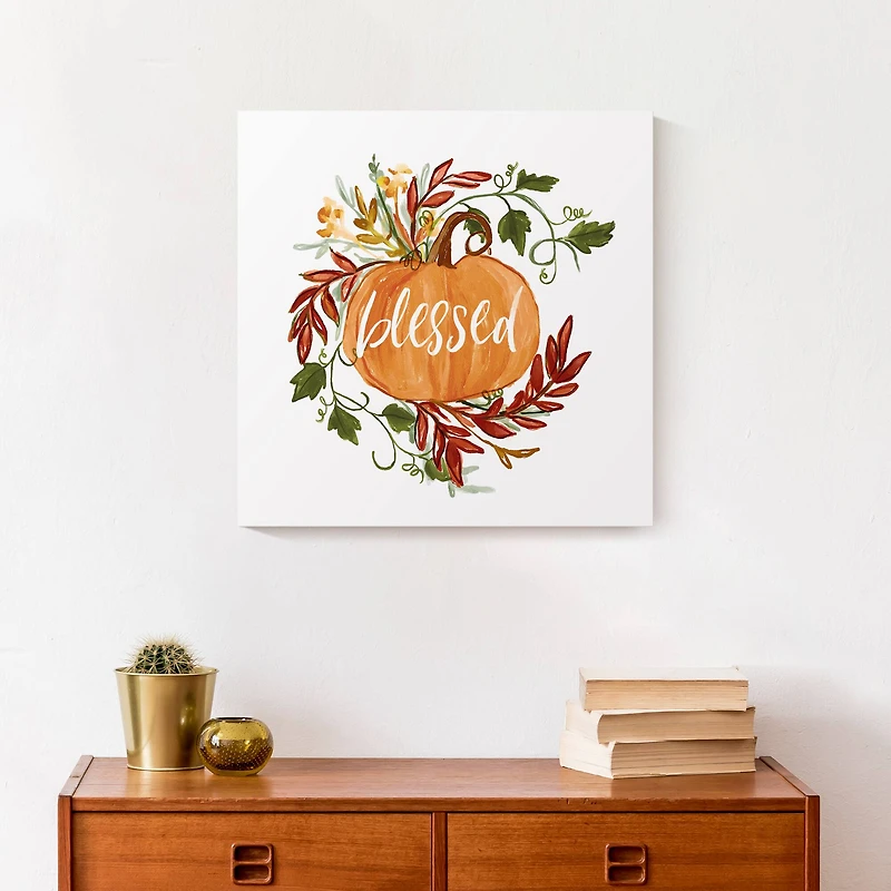 Blessed Pumpkin Vine Canvas Wall Art