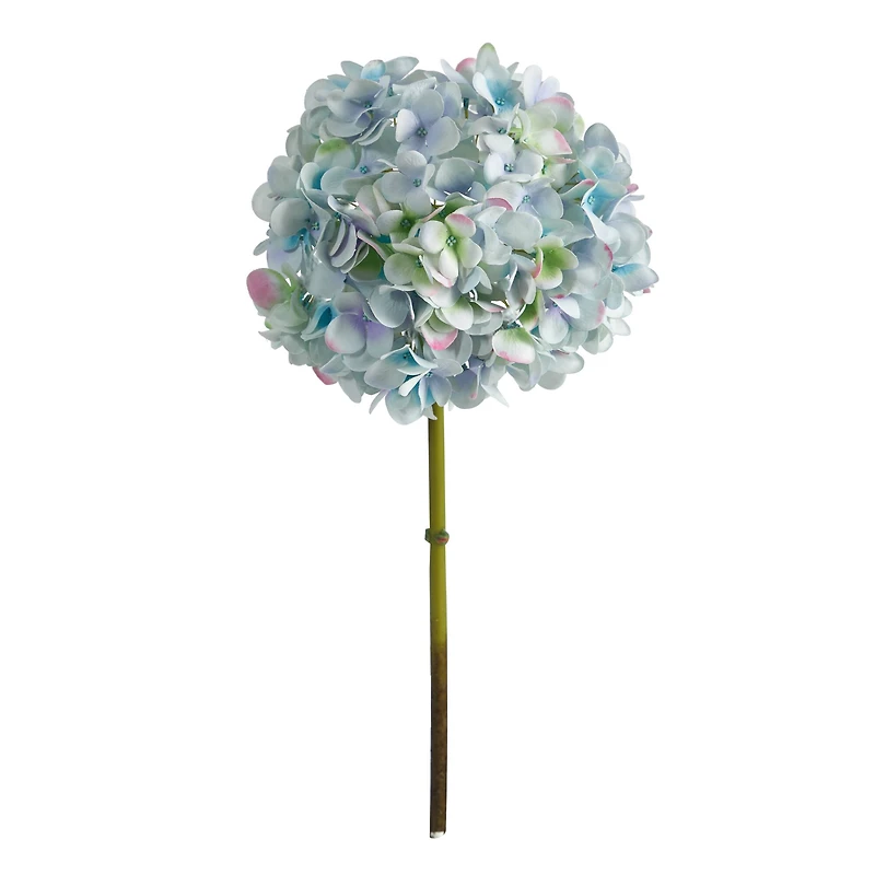 Light Blue Hydrangea Artificial Flower Stem, 3ct.