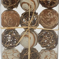 3" Natural Dried Floral Vase Filler Orb Set