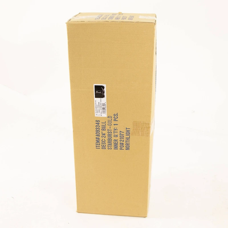 24" Shiny Gold 3D Sunburst Snowflake Commercial Christmas Ornament