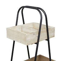 Brown Fir Modern Farmhouse Plantstand, 56" x 32" x 13"