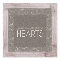 Gray Grateful Hearts Print in Western White Frame