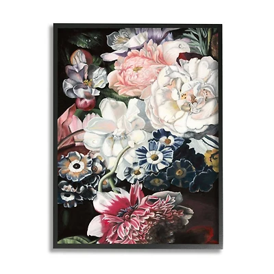 Stupell Industries Vintage Blooming Florals Assorted Baroque Bouquet in Frame Wall Art