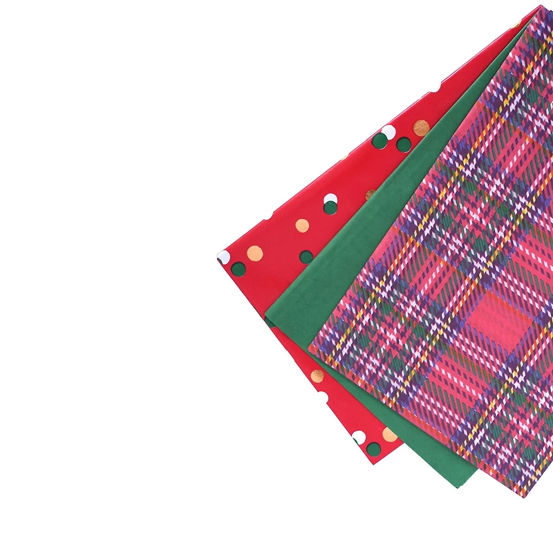 Christmas Plaid & Dots Tissue Paper, 24ct. by Celebrate It™