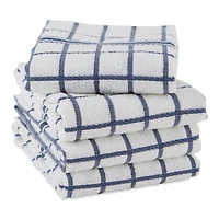 DII® French Blue Windowpane Terry Dishtowels, 4ct.