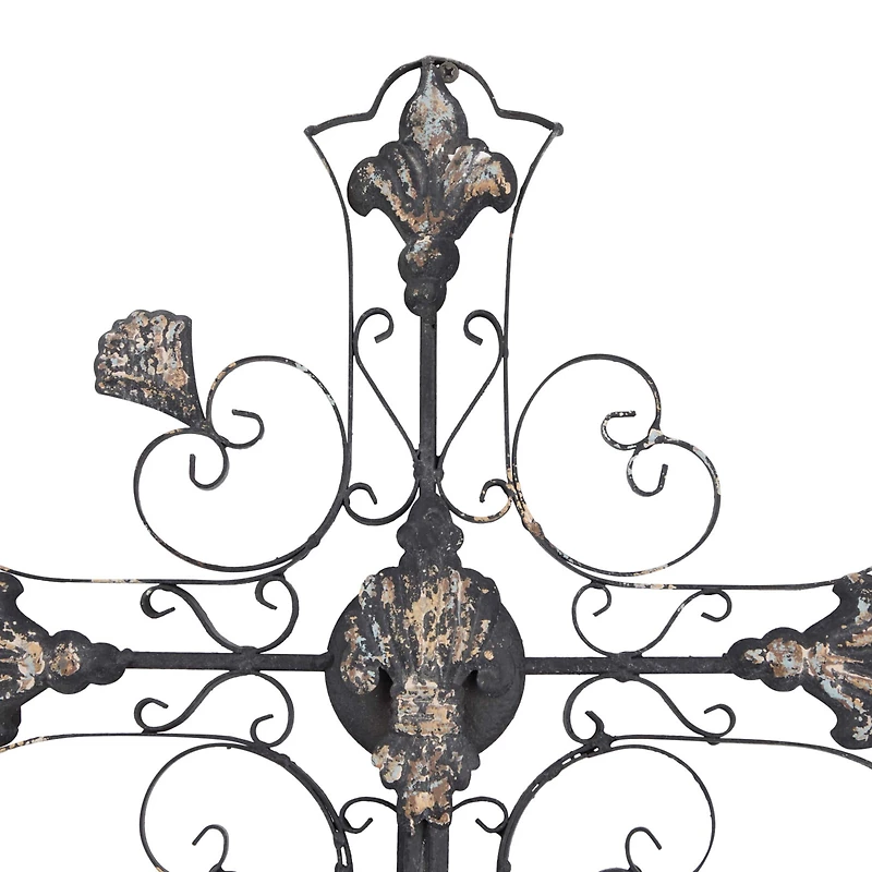 Black Iron French Country Wall Decor, 24" x 16" x 6"