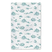 Snowy Town Teal Tea Towels - Set of 2