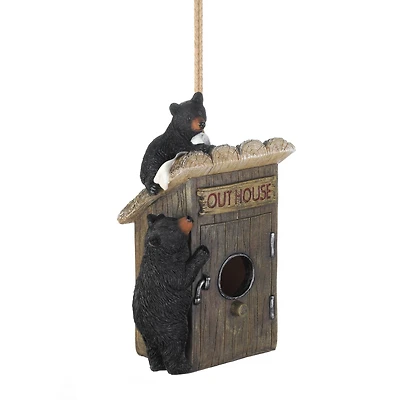 8.5'' Black Bear Outhouse Birdhouse