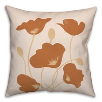 Orange Poppies Throw Pillow 18" x 18"