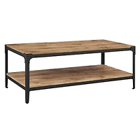 Walker Edison 48" Barnwood Angle Iron Coffee Table
