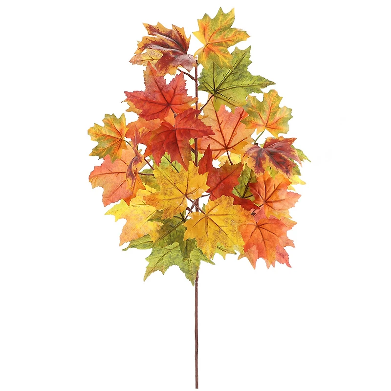 37" Orange & Green Maple Leaves Stem by Ashland®