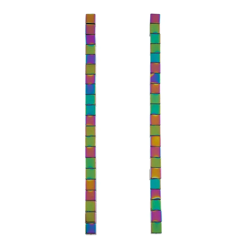 Rainbow Reconstituted Hematite Cube Beads by Bead Landing