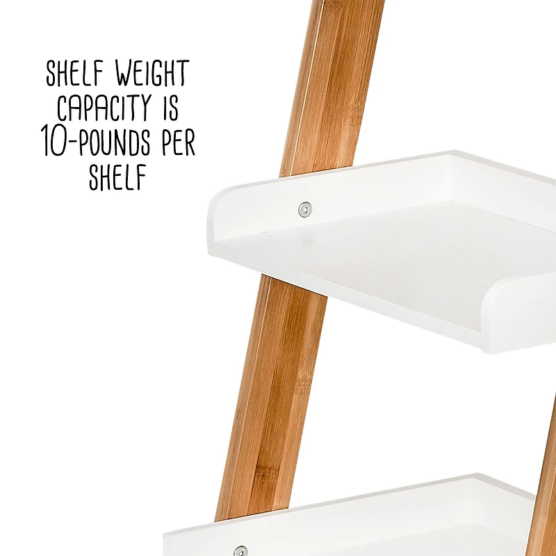 Honey Can Do White 3-Tier Leaning Ladder Shelf