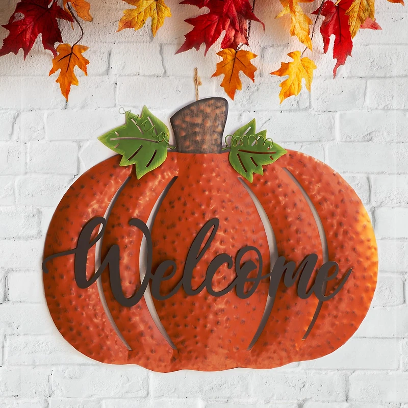 Glitzhome® Metal Welcome Pumpkin Yard Stake