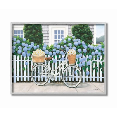 Stupell Industries Cape Cod Daisy Bike Gray Framed Wall Art