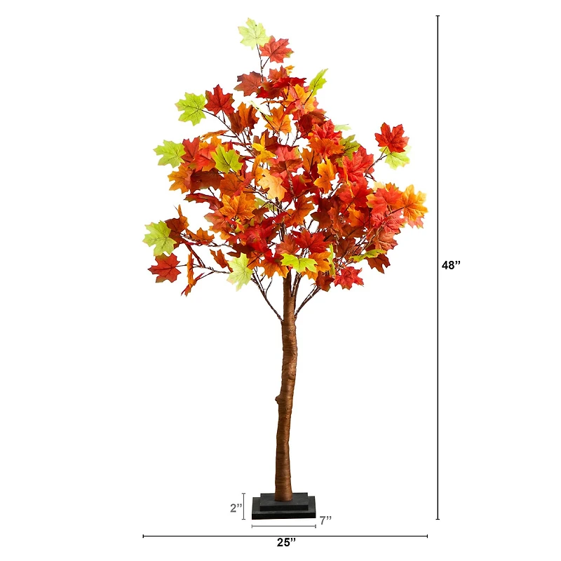 4ft. Pre-Lit Shades of Autumn Maple Artificial Fall Tree with 180 Warm White LED Lights